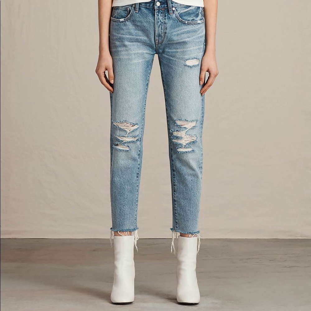 AllSaints Muse Slim Destroyed Denim Jeans Size 24